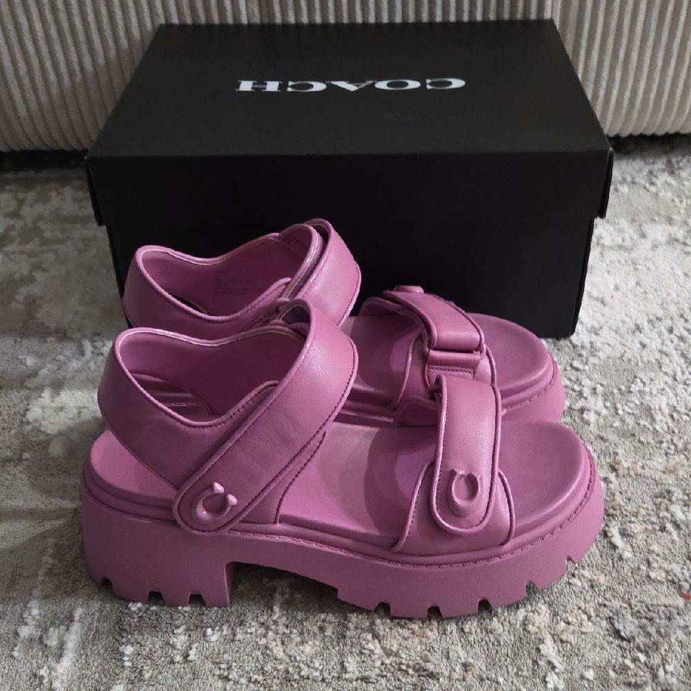 Coach Mauve Platform Sandals